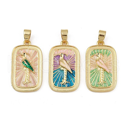 Brass Enamel Pendants KK-L190-011G-1