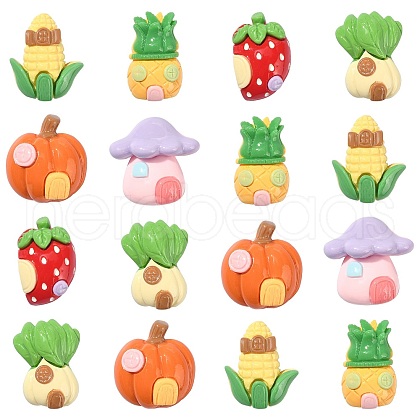 30Pcs Opaque Resin Imitation Food Cabochons CRES-CJ0001-59-1