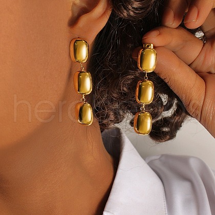 304 Stainless Steel Tassel Stud Earrings EJEW-Q044-05G-1