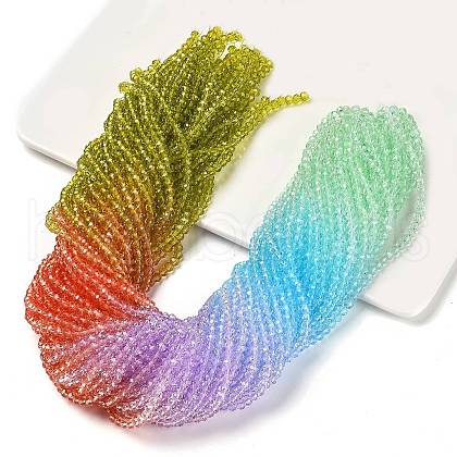 Transparent Painted Glass Beads Strands DGLA-A034-T3mm-A12-1