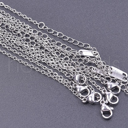 Stainless Steel Cable Chain Necklaces for DIY Jewelry Making Accessories EH9991-5-1