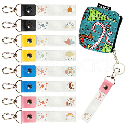 PU Leather & Cotton Name Marker Keychain AJEW-WH0514-011-1