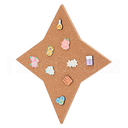Star Wall Mounted Brooch Jewelry Display Cork Tray AJEW-WH0433-01A-1