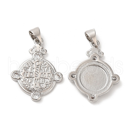 Brass Micro Pave Cubic Zirconia Pendants KK-M246-42P-1