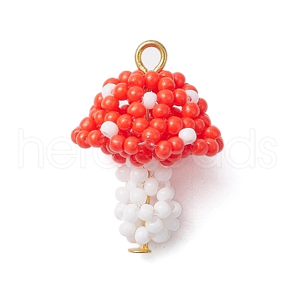Seed Beads Beaded Charms PALLOY-MZ00339-05-1