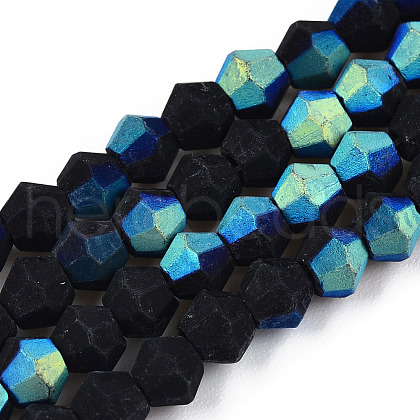 Imitate Austrian Crystal Bicone Frosted Glass Beads Strands EGLA-A039-P4mm-MB17-1