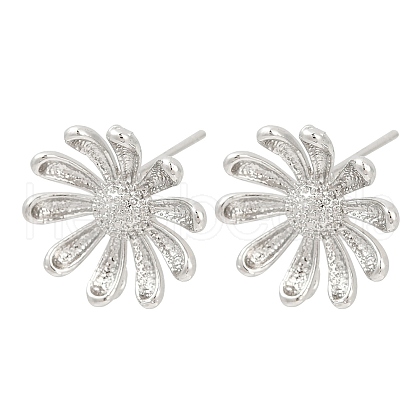 Brass Stud Earring Findings KK-Z099-05P-01-1