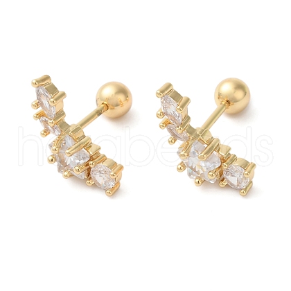 Star Brass Micro Pave Clear Cubic Zirconia Cartilage Earrings EJEW-L289-01G-02-1