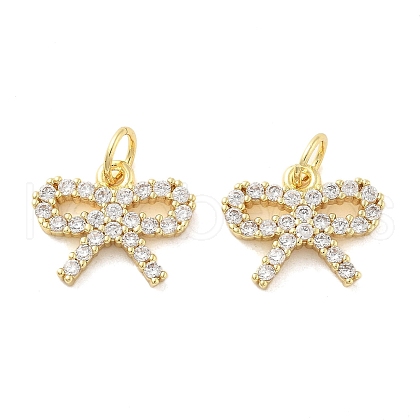 Brass Micro Pave Cubic Zirconia Charms KK-C092-02G-1