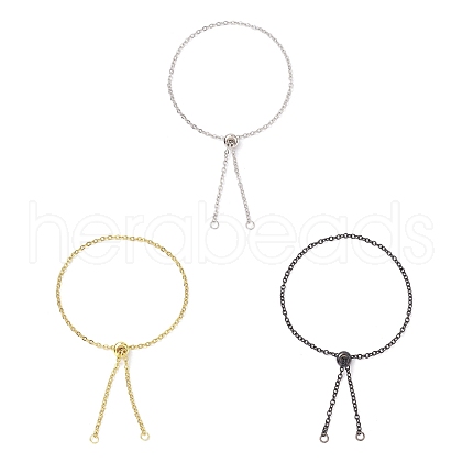 3Pcs 3 Colors Adjustable Stainless Steel Cable Chain Slider Bracelet Making AJEW-JB01232-1