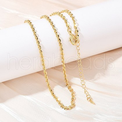 3MM Brass Cable Chain Necklaces NJEW-L356-03G-1