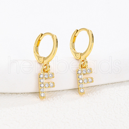 Brass Micro Pave Clear Cubic Zirconia Hoop Earrings FS-WGAF6E5-13-1