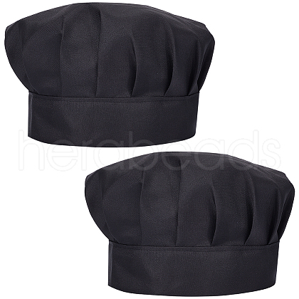 CREATCABIN 2Pcs Adjustable Polycotton Chef Hat AJEW-CN0002-25B-1
