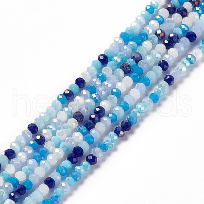 Electroplate Glass Beads Strands EGLA-S192-001A-B09-1