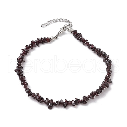 Natural Gemstone Beads Anklets AJEW-AN00583-11-1