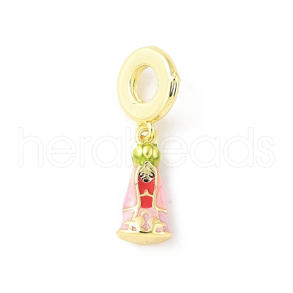 Brass Enamel Virgin European Dangle Charms KK-Z101-03G-01-1
