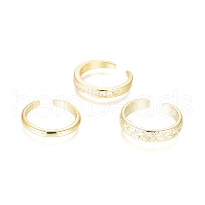 Brass Cuff Toe Rings RJEW-G100-16G-1