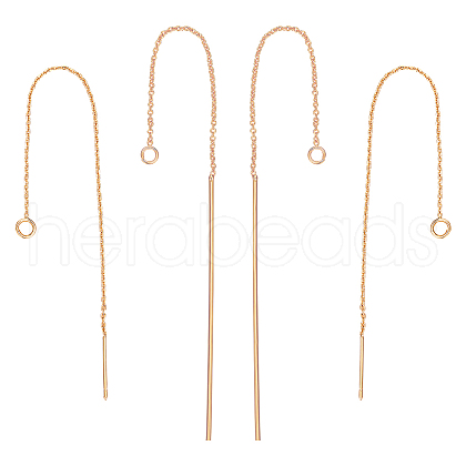 Beebeecraft 8Pcs 2 Style Brass Chain Stud Earring Findings KK-BBC0009-80-1
