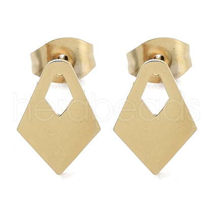 PVD Vacuum Plating 304 Stainless Steel Stud Earrings for Women EJEW-A048-09G-1