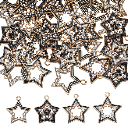 SUNNYCLUE 40Pcs 4 Style Alloy Enamel Pendants FIND-SC0008-31-1