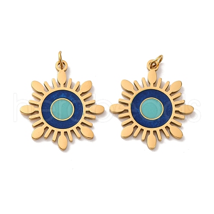 304 Stainless Steel Enamel Pendants STAS-U061-01G-1