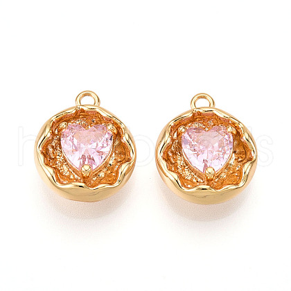 Brass Micro Pave Cubic Zirconia Charms KK-N262-114B-G-1