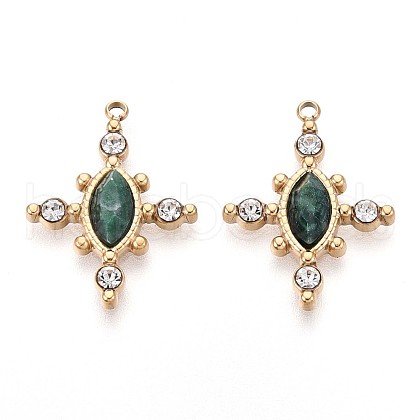 Natural African Jade Faceted Horse Eye Pendants STAS-N109-161G-1
