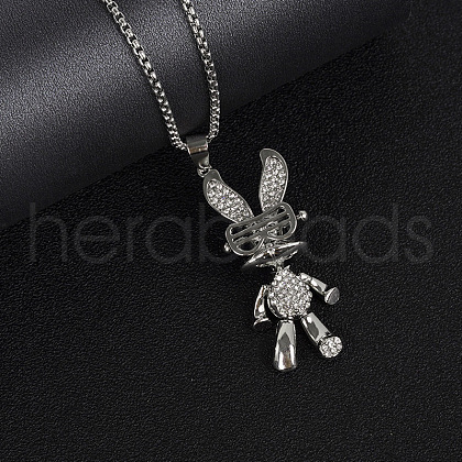 Stainless Steel Rabbit Pendant Necklace XH3172-1-1