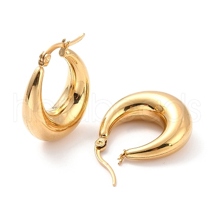 Vacuum Plating 304 Stainless Steel Chunky Hoop Earrings for Women X-EJEW-F280-06B-G-1