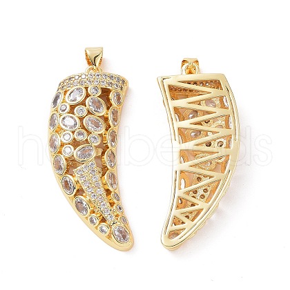 Brass Micro Pave Cubic Zirconia Pendants ZIRC-I063-46G-02-1