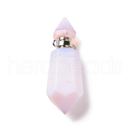 Faceted Glass Perfume Bottle Pendants GLAA-G080-01J-P-1