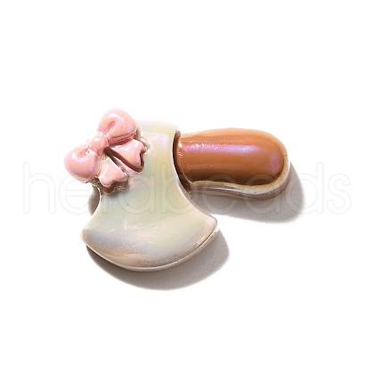 Electroplate UV Plating Opaque Bowknot Theme Resin Cabochons CRES-U004-02B-1