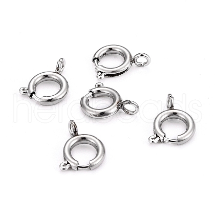 Non-Tarnish 304 Stainless Steel Spring Ring Clasps STAS-F224-02P-C-1