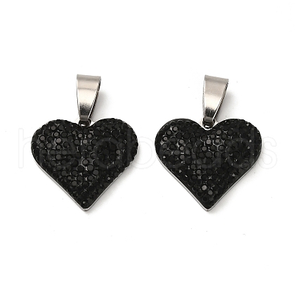 201 Stainless Steel Clay Pendants STAS-R166-02A-P-1