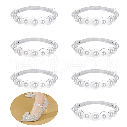 ABS Plastic Imitation Pearl Shoelaces FIND-WH0117-54B-1