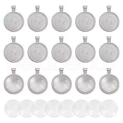 ARRICRAFT 40pcs Flat Round Pendant Making Kits DIY-AR0001-30S-1