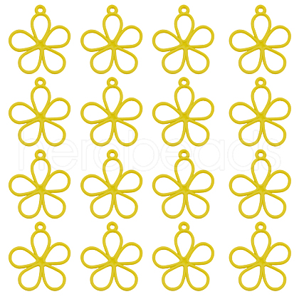 SUNNYCLUE 50Pcs Hollow Spray Painted Alloy Pendants FIND-SC0012-27A-1