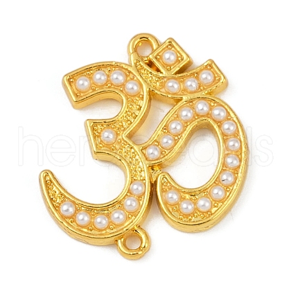 Brass ABS Imitation Pearl Connector Charms KK-R224-08G-1