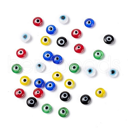 Handmade Evil Eye Lampwork Beads LAMP-F019-02-1