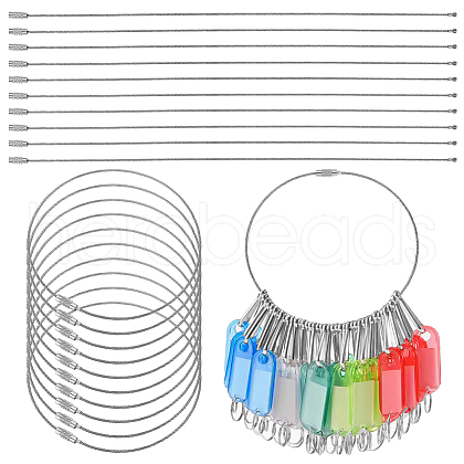 AHADERMAKER 20Pcs 304 Stainless Steel Cable Wire Keychain AJEW-GA0006-85-1
