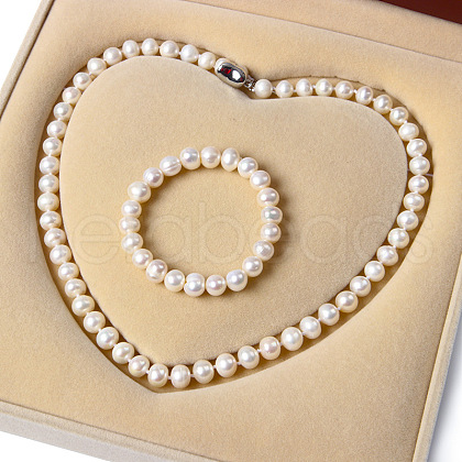 Mother's Day Jewellery Natural Freshwater Pearl Beaded Necklace & Bracelets Sets for Women WGE4EAE-02-1