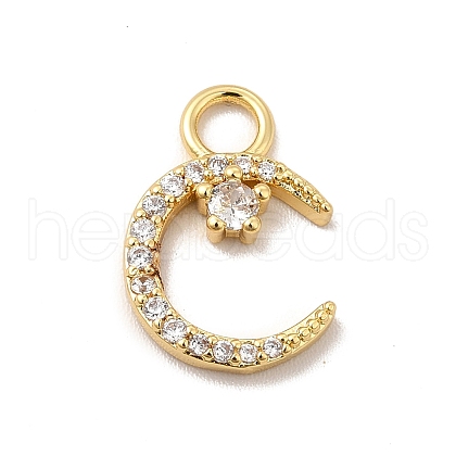 Rack Plating Brass Micro Pave Cubic Zirconia Charms KK-P230-21G-A-1