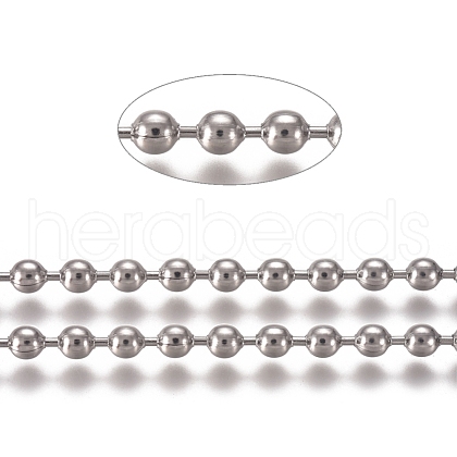 Tarnish Resistant 304 Stainless Steel Ball Chains CHS-E021-13D-P-1