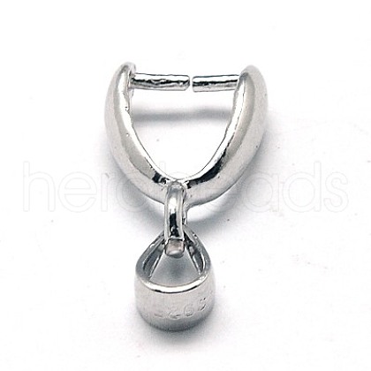 Anti-Tarnish Rhodium Plated 925 Sterling Silver Ice Pick & Pinch Bails STER-A006-332P-1
