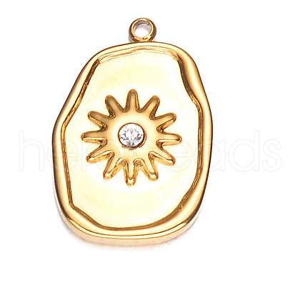 Stainless Steel Rhinestone Pendants PW-WGDD239-03-1