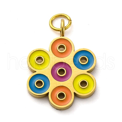 304 Stainless Steel Enamel Pendants STAS-E550-48G-1