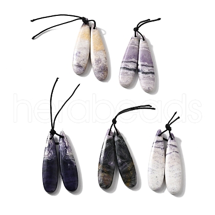 Natural Gemstone Pendants G-L617-G04-10x40mm-1