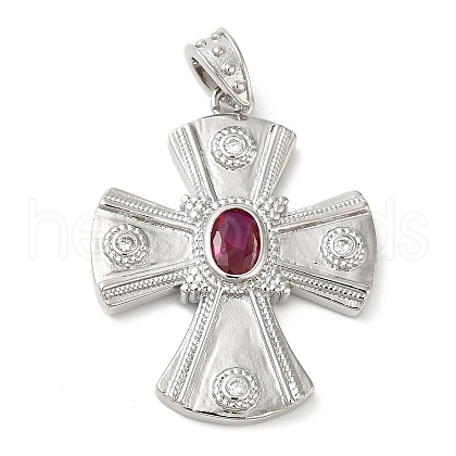 Brass Micro Pave Cubic Zirconia Pendants KK-M246-01P-1