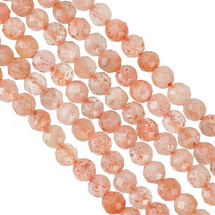 Olycraft 2 Strands Natural Sunstone Beads Strands G-OC0005-42-1