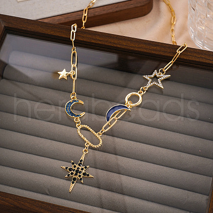 Rhinestone & Brass & Alloy & Iron Pendant Necklaces FS-WGADE70-04-1